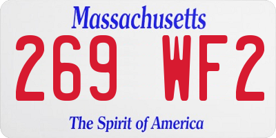 MA license plate 269WF2