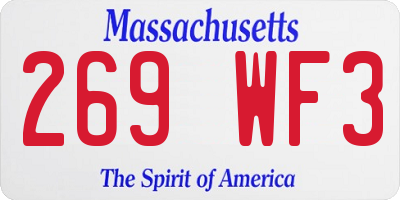 MA license plate 269WF3