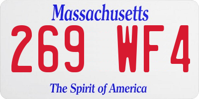MA license plate 269WF4