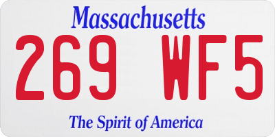 MA license plate 269WF5
