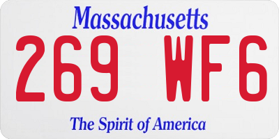 MA license plate 269WF6