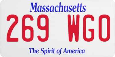 MA license plate 269WG0