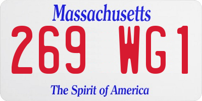 MA license plate 269WG1