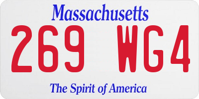 MA license plate 269WG4