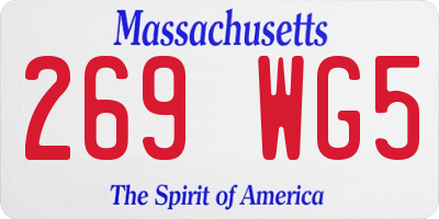 MA license plate 269WG5