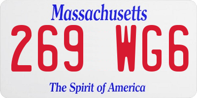 MA license plate 269WG6