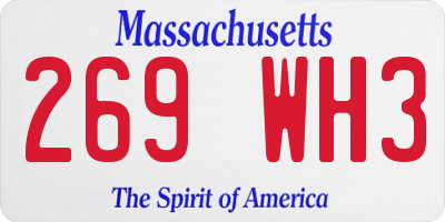 MA license plate 269WH3