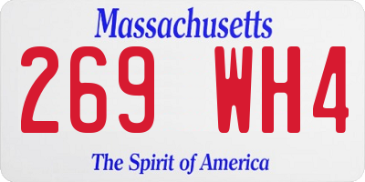MA license plate 269WH4