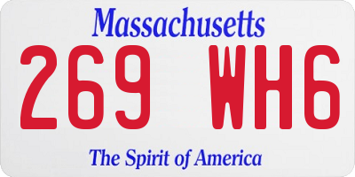 MA license plate 269WH6