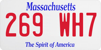 MA license plate 269WH7
