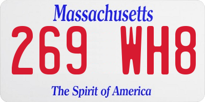 MA license plate 269WH8