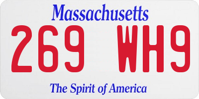MA license plate 269WH9