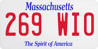 MA license plate 269WI0