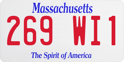 MA license plate 269WI1