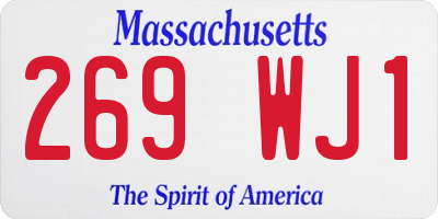 MA license plate 269WJ1