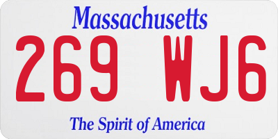 MA license plate 269WJ6