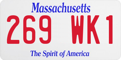 MA license plate 269WK1