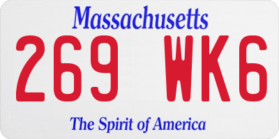 MA license plate 269WK6