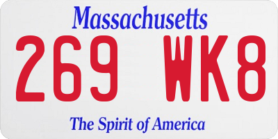 MA license plate 269WK8