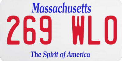 MA license plate 269WL0