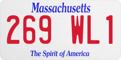 MA license plate 269WL1
