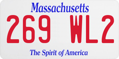 MA license plate 269WL2
