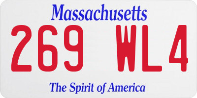 MA license plate 269WL4