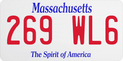 MA license plate 269WL6