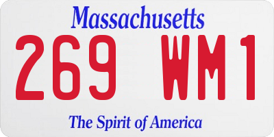 MA license plate 269WM1