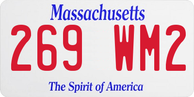 MA license plate 269WM2