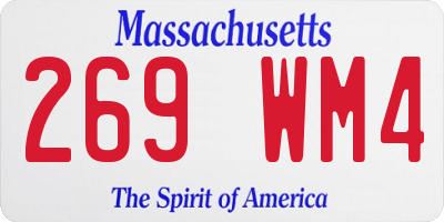 MA license plate 269WM4