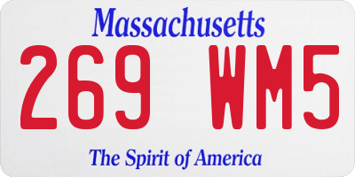MA license plate 269WM5