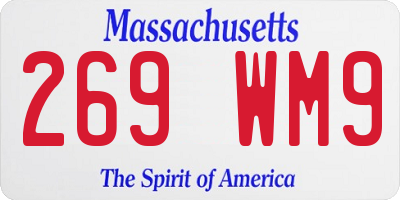 MA license plate 269WM9