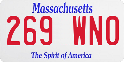 MA license plate 269WN0