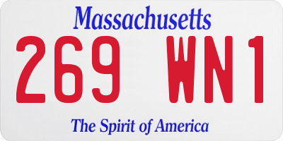 MA license plate 269WN1