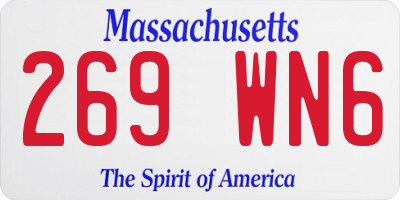 MA license plate 269WN6