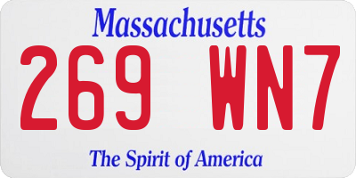 MA license plate 269WN7