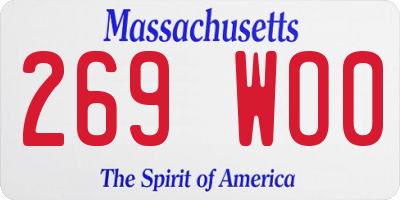 MA license plate 269WO0
