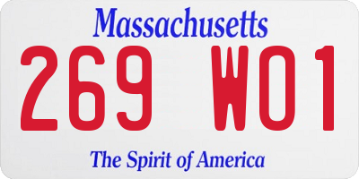 MA license plate 269WO1