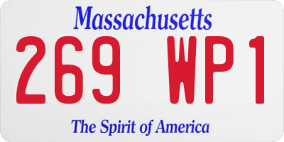 MA license plate 269WP1