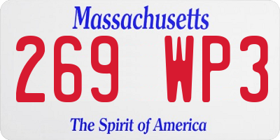 MA license plate 269WP3