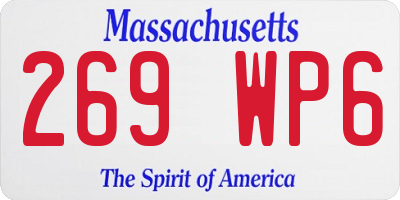 MA license plate 269WP6