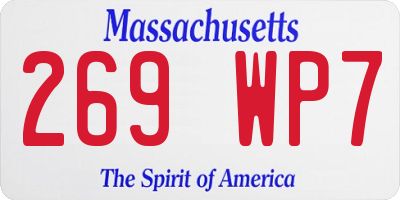 MA license plate 269WP7