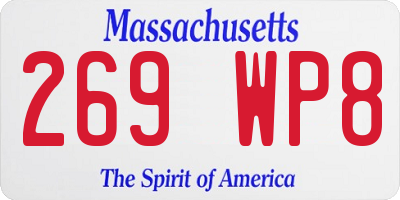 MA license plate 269WP8