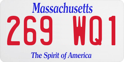 MA license plate 269WQ1