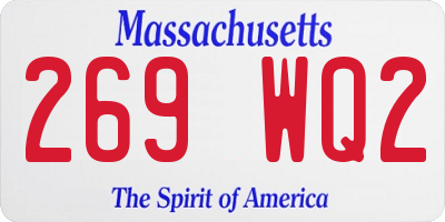 MA license plate 269WQ2