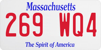 MA license plate 269WQ4