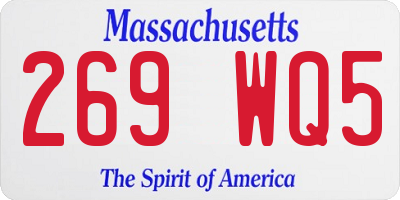 MA license plate 269WQ5