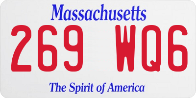 MA license plate 269WQ6