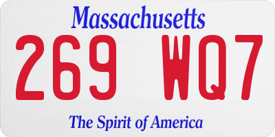 MA license plate 269WQ7